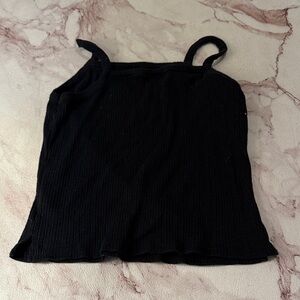Girls black ribbed tank